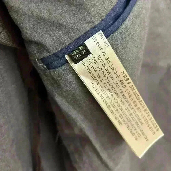 Massimo Dutti Blazer Men's Finest Italian Fabric Cotton Half Lined Size US 36 - Picture 9 of 10